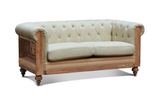 2-Sitzer Sofa Chesterfield Montaigu Almond