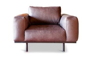 Almond ledersessel grau
