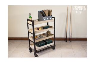 Atelier-Look Servierwagen mit vier Tabletts.