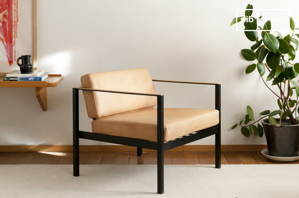 Elegante quadratische und geometrische Struktur des Stuhls.