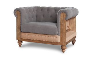 Chesterfield Montaigu Sessel grau