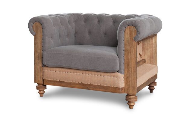 Chesterfield Montaigu Sessel grau