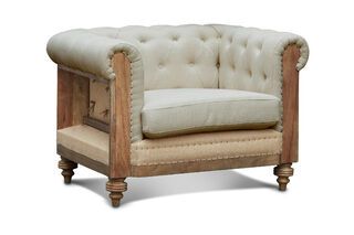 Chesterfield-Sessel Montaigu Almond