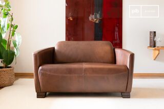 2-Sitzer Sofa aus Haselnussleder Red Baron