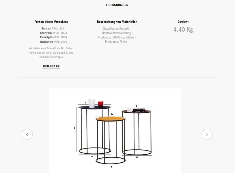 3-tlg Satztisch Set