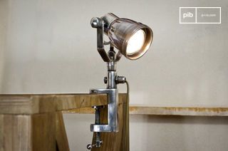 Silberne Metall-Klemmlampe Vail