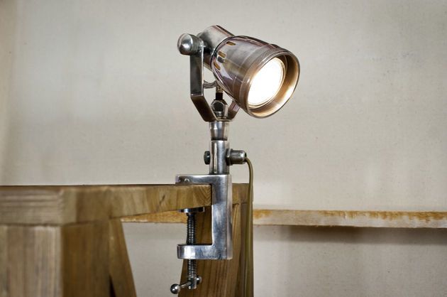 Silberne Metall-Klemmlampe Vail