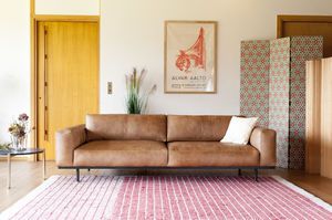 3-Sitzer Sofa aus Havanna-Leder Almond