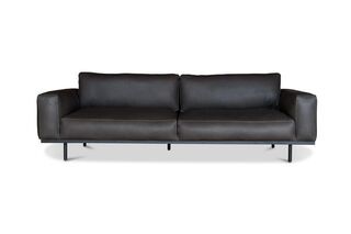Mandel-3-Sitzer-Sofa in Graphit Leder