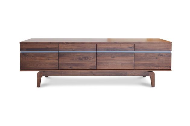 Niedriges Sideboard Neliö in Nussbaumholz