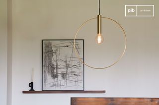 Große goldene Hängeleuchte Oohalt