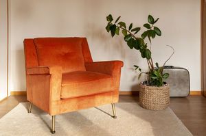 Sessel aus orangem Samt Elbrousse