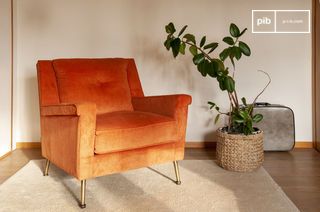 Sessel aus orangem Samt Elbrousse
