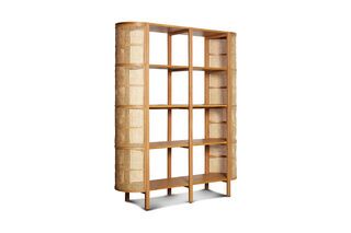 Regal aus massiver Buche und Rattan Baerum