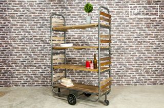Holzregal mit Rädern Brooklyn