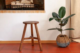 Runder Massivholz-Hocker Vizzavona