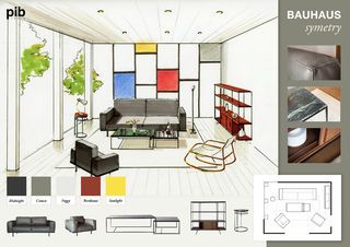 Schöne Bauhaus-Geometrie - Gestaltungsschema