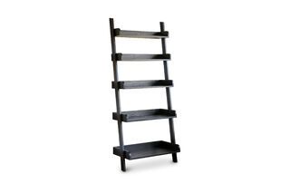 Schwarzes Bücherregal aus Holz im Großformat