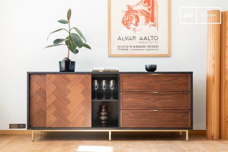 Sideboard aus dunklem Holz Neutra