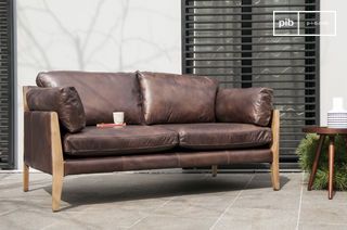 2-Sitzer Sofa aus Schokoladenleder Ariston