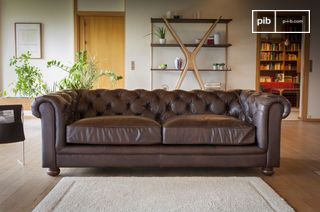 Großes Chesterfield-Sofa aus Leder Weston