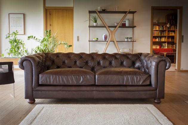 Großes Chesterfield-Sofa aus Leder Weston