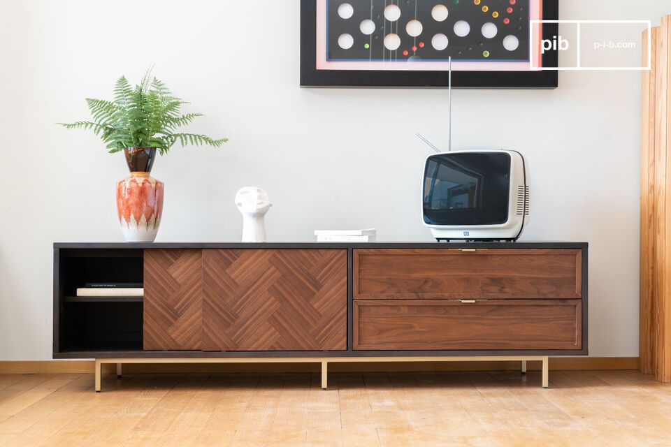 TV-Schrank aus dunklem Holz Neutra