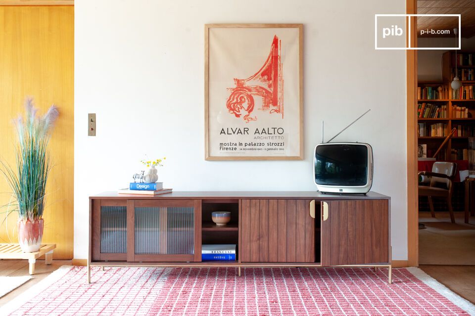 TV-Schrank aus dunklem Holz Aurora