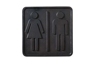 WC-Zeichen aus Bronze